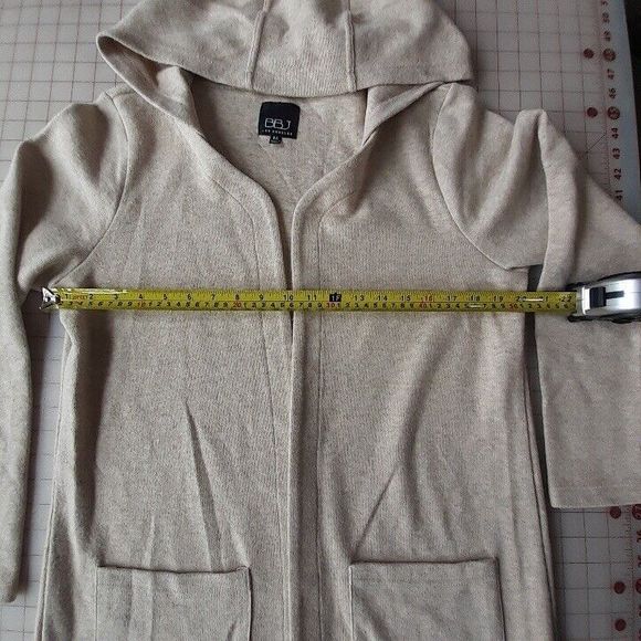 BBJ Los Angeles Sweater Womens Medium Long Line Open Hoodie Cardigan Pockets - Picture 9 of 10